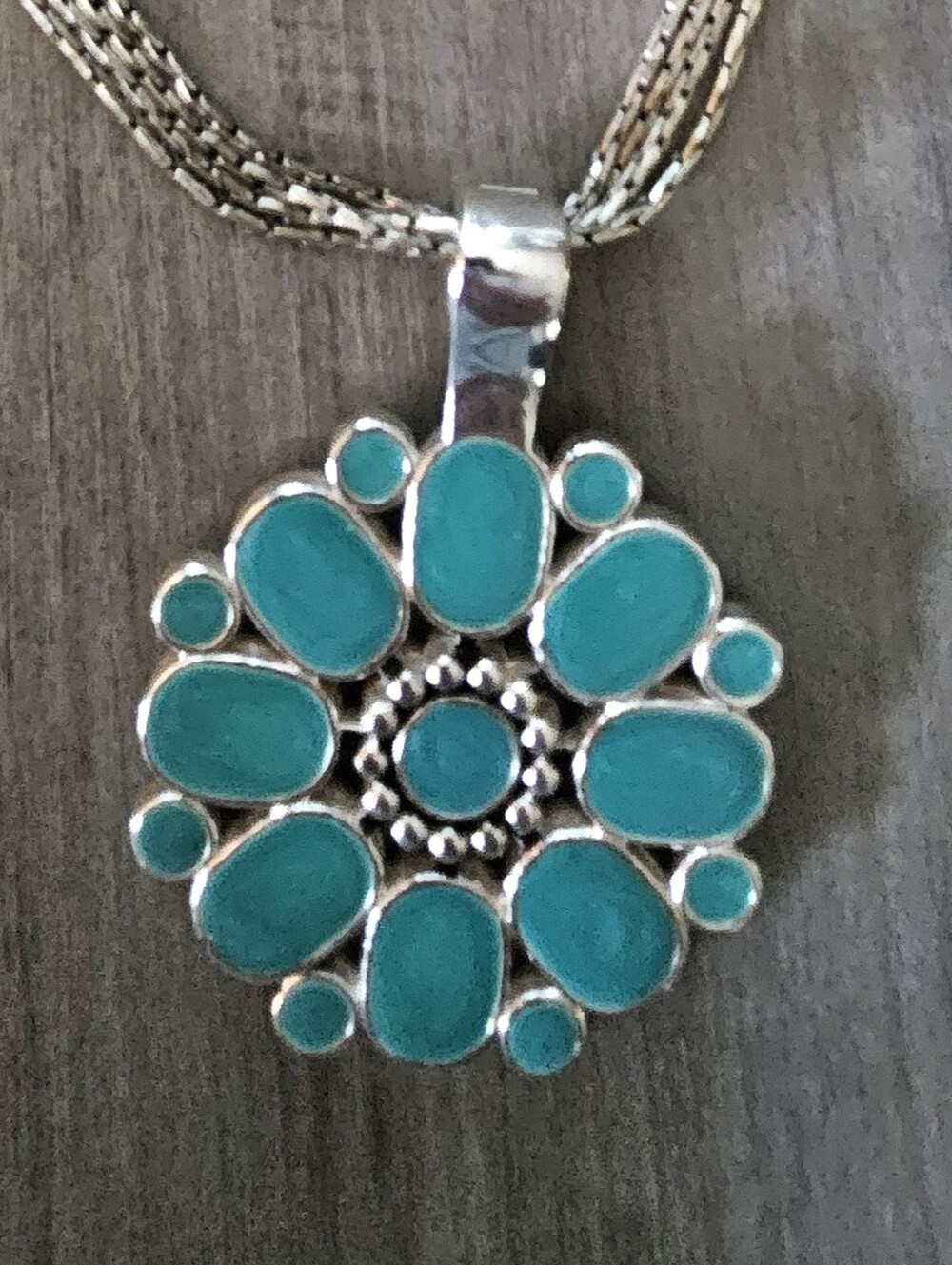 Premier Designs Southwestetn Style "Flipside" Reversible 2" Red And Blue Pendant
